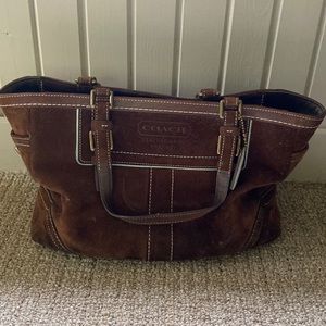 Coach! Brown suede handbag.